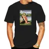 Men's Polos Yoga Pose Painted Artwork Girl in Nature (Mulher disponível) Camise