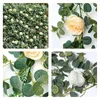 Fleurs décoratives 1,85m 21pcs Rose Fake Eucalyptus suspendu Garland Artificial Plant Vine Ornements pour les décorations de fête de mariage