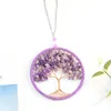 Dekorativa figurer Rose Gold Bronze Alloy Pink Purple Blue Gravel Stora Tree of Life Home Bakgrund Vägghänge Födelsedag Kreativ gåva