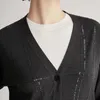 Magliette da donna BC-03 Abiti di paillettes di paillettes Merino Silk Silk Tops for Women Ladies Abbigliamento in lana in lana cardigan