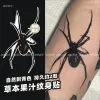 Tatueringar som varar örtjuice Tatueringar Vattentät tillfällig tatuering för kvinnor Spider Punk Art Sticker som täcker ärr Fake Tattoo Festival