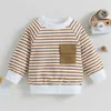 T-shirt Just Baby Sweatshirt Girl Girls Boys Casual Stripe Stampa Pullover di cotone a maniche lunghe Maglietta autunnale Top 0-18 mesil2404