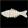 Baits Lures 10Cm 14G Unpainted Swimbait Lure Mti Jointed Fish Wobblers Lifelike Blank Fishing 7 Segment Tackle 20Pcs Drop Delivery Spo Otkte