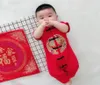 Babykleding Chinese stijl Babypak Pasgeboren baby Kindermeisjes jongens nieuwjaar borduurwerk romper jumpsuit outfits 3N273693305