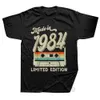 Men's T-Shirts 1984 40th 40 Years Old Limited Edition Vintage Cotton T Shirt Men Women Birthday Anniversary T-shirts Gift Short Sleeve Tee TopsL2404