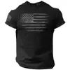 체육관 남성용 남자 3D 프린트 미국 플래그 티셔츠 대형 캐주얼 한 슬리프 여름 스포츠웨어 남성 의류 티 탑 240425