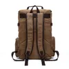 Męskie plecak vintage płócienne torby szkolne torby podróży o dużej pojemności Laptop High Qualit 240419