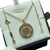 Chop brand circle NECKLACE with diamond luxury fine jewelry replica Gold Plated 18K designer for woman Valentine gift