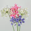 Flores decorativas 3pcs Artificial africano Agapanthus floral