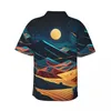 Chemises décontractées pour hommes Hawaiian Shirt Beach Desert at Night Blouses Landscape Loose Man Short à manches confortables Tops