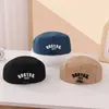 Caps Hats Solid Color Hip Hop Toddler Artist Painter Cap Spring Summer Cotton Kids Kids Caps Letter Borduurde Beret Hat voor Baby D240425