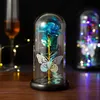 Vasos Presente de Luz de Luz Rosa Artificial Presente dos Namorados Eternal Rose Night Light Wedding Guest Gifts Roses Ornamento de 14 de fevereiro Notícias de presente