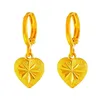 Gold shop with 999 real gold earrings 24 K fortune prosperous temperament gold earrings flower and leaf eardrop solid earrings 240422