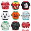 Dog Apparel Christmas Pet Clothes Halloween Coat Santa Claus Thicken Dogs Sweater Breathable Soft Warm Shirt Winter For Small Doggy Dhfgm