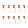 Bouteilles 10pcs 1,5 ml d'ornements en bouteille en verre avec liège souhaitant un conteneur de mariage messages flacons de flacons