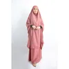 Ethnic Clothing Abaya Full Cover Ramadan Muslim Islamic Prayer Garment Hajj Set 2PCS Arab Robe For Women Middle East Hijab Khimar Dress