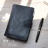 Yiwi a5 a6 a7 black liefe leaf binder notepbook ntenuine кожаный планировщик организатор повестки дня с большим карманом