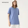 Wavlatii kvinnor solid bomull t skjortor kvinnliga mörkgrön överdimensionerade casual mjuka tees unisex kort ärm sommarstoppar 240422