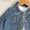 Kläder sätter mode baby girl jean kläder set jacka+kjol 2 st spädbarn småbarn barn denim kostym våren hösten 1-10y q240425