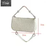 Schoudertassen mode parel vouw stokbrood tas dames ketting casual glans kralen dames handtas vintage onderarm portemonnee