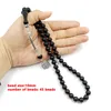 Tasbih svart färghart Ramadan Gift Muslim Mens Armband Rose Beads Arabiska smycken Misbaha 240415