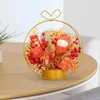 Dekorative Blumen Simulation Chinesischer Blumeneisenkorb Tisch Herzstück Dekor klassische rote Farbe Hochzeitsfeier Geschenk Accessoire