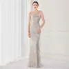 Runway Dresses Yidingzs Women 2022 New Design Slash Neck Party Maxi Dress One Shoulder Sequin Evening Dress Long Prom Dress 18891 Y240426