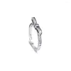 Anelli a grappolo 925 Sterling Silver Clear Cz per donne scintillanti classici ad anello di prua molle di gioielleria Bague Femme