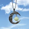 Hanger kettingen Gothic Creative Moon Crescent Luminous Stone voor mannen en vrouwen Simple Fashion Holiday Pasen Pasen sieraden