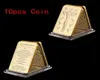 10pcslot Jesus Christ 10 Commandments Bullion Bar Craft 24K Gold Challenge Coin6616729