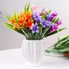 Fleurs décoratives Lily Flower Artificial Potted Decoration Wedding Paper Dry Paper Roses Plat