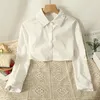 Bloups feminina Blusa da moda coreana Camisa listrada de manga longa para mulheres outono 2024 Estilo da faculdade casual ladras