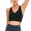 Yoga Outfit Hollow Out Sports Bra Mulheres Backless Fitness Top Bras respirável Running Gym Crop Push Up No Aço Ring Lady Aprese