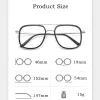 Linser Yimaruili Ultralight Pure Titanium -glasögon Frame Kvinnor Double Beam Big Face Optical Recept Glasses Frame Men 2218YJ