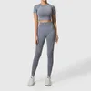 Women's Tracksuits WAREBALL seamless womens yoga set sportswear gym attire fitness long sleeved crop high waisted tight fitting sportswear 240424