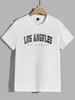Herr t-shirts Los Angeles California USA City Letter T-shirt Mens överdimensionerade Summer Clothing Cotton Top Casual T-shirt Löst kortärmad J240426