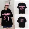 Boy T-shirt Summer New Trendy Brand Brush Graffiti Eagle Wings Pure Cotton Couple Half Sleeves Loose for Boy London Shirt 256