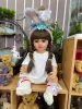 Dolls NPK 55 cm Betty Full Body Silicone Soft Touch Reborn Toddler Princess med Long Hair Life Real Baby Doll