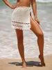 Kobiety szydełkowe ukryte mini spódnica kostium kąpielowy pusty sarong wrap plaż