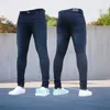 Calças de jeans masculinas calças de calça de jeans de cor sólida Casual Casual Slim Clothes de trabalho masculino Retro Lavagem PLUS PLUNTAS LENTA PALTAS DE LAVAÇÃO Jeansl2404