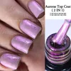 Lakier do paznokci LilyCute 2 w 1 Aurora Top Coat Sparing Gel Pilna Poliska Półpółka UV Funkcja żelowa płaszcza górna zanurzona w UV LED Art Vernis Y240425