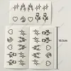 Tattoo -overdracht Waterdichte tijdelijke Tattoo Sticker Flame Love Heart Flower Star Selfie Body Art Fake Tatto Flash Tatoo on Finger for Men Women 240426