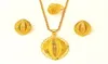 Ethiopian Gold Color Pendant Necklaces Earrings Ring Habesha Eritrean Wedding Jewelry Sets7192345