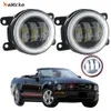 EEMRKE Led Fog Lights Assembly 30W/ 40W for Ford Mustang Pony Package 2006 2007 2008 2009 with Clear Lens + Angel Eyes DRL Daytime Running Lights 12V PTF Car Accessories
