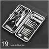 Nail Art Kits Qmake 19 in 1 roestvrijstalen manicure set professionele klipperkit van pedicure tools ingegroeide teennagel trimmernail druppel otmojj