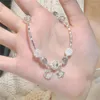 Brazalete 1pc de moda opal lunestone crystal estrella luna pulsera de luna simple dulce mujer damas joyas de cumpleaños