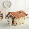 M85W Cat Carriers Crates House Moft Bed Deep Sleeping Room Dog Winter House Löstagbart Mat Pet Tent Kitten Puppy Camouflage Cat Supplies 240426