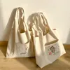 Shopping Bags Canvas Cartoon Women Shoulder Shopper Bag Eco Cotton Cloth Woman Tote Kawaii Female Student Handbag Beach