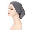 Hijabs mode musulman hijab caps solide souligne les femmes voile modal coton hijab foulard musulman turbans tête femme hijabs chapeau islamique d240425