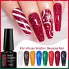 O esmalte de unhas encontra -se em 7 ml de Natal litter lantejas gel esmalte branco vermelho verde de inverno de inverno permanece